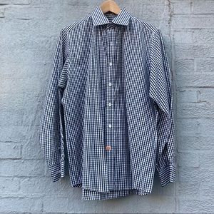 Checkered Gingham Button Down Shirt, XL